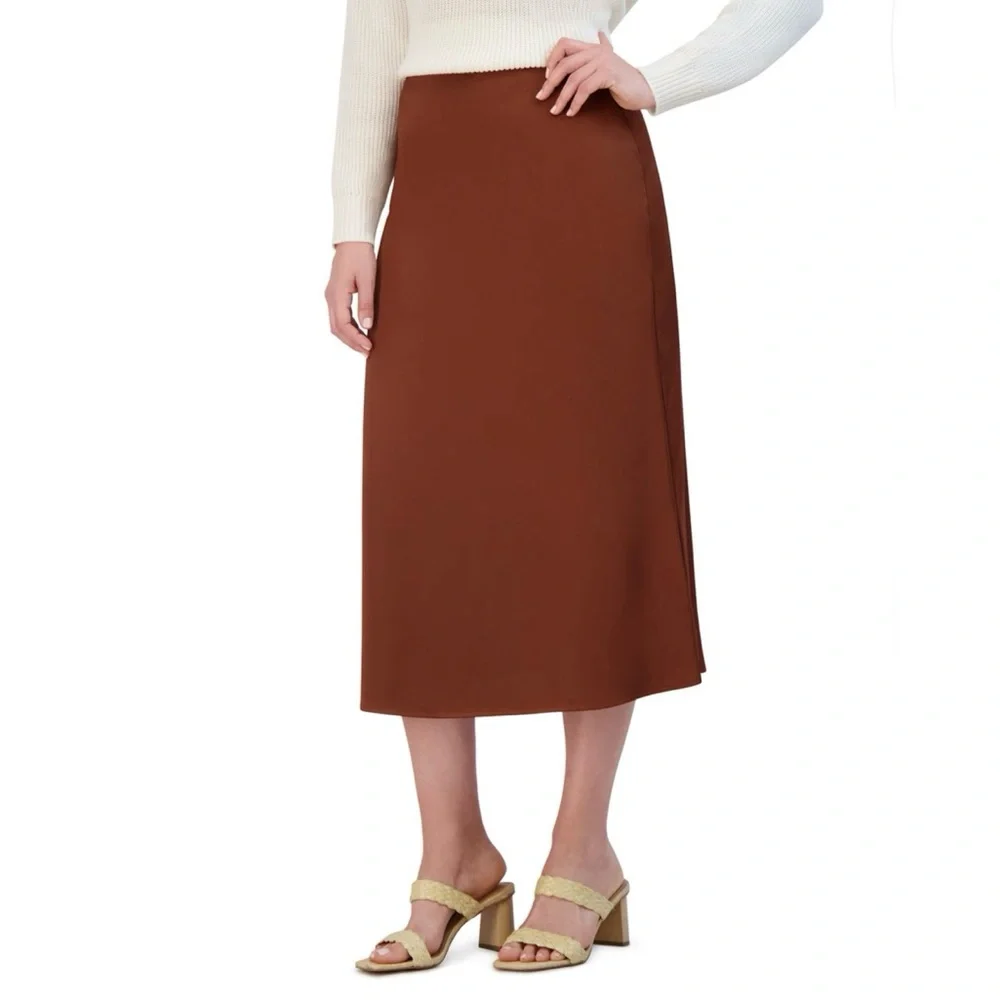 NWT French Connection Satin Midi Skirt